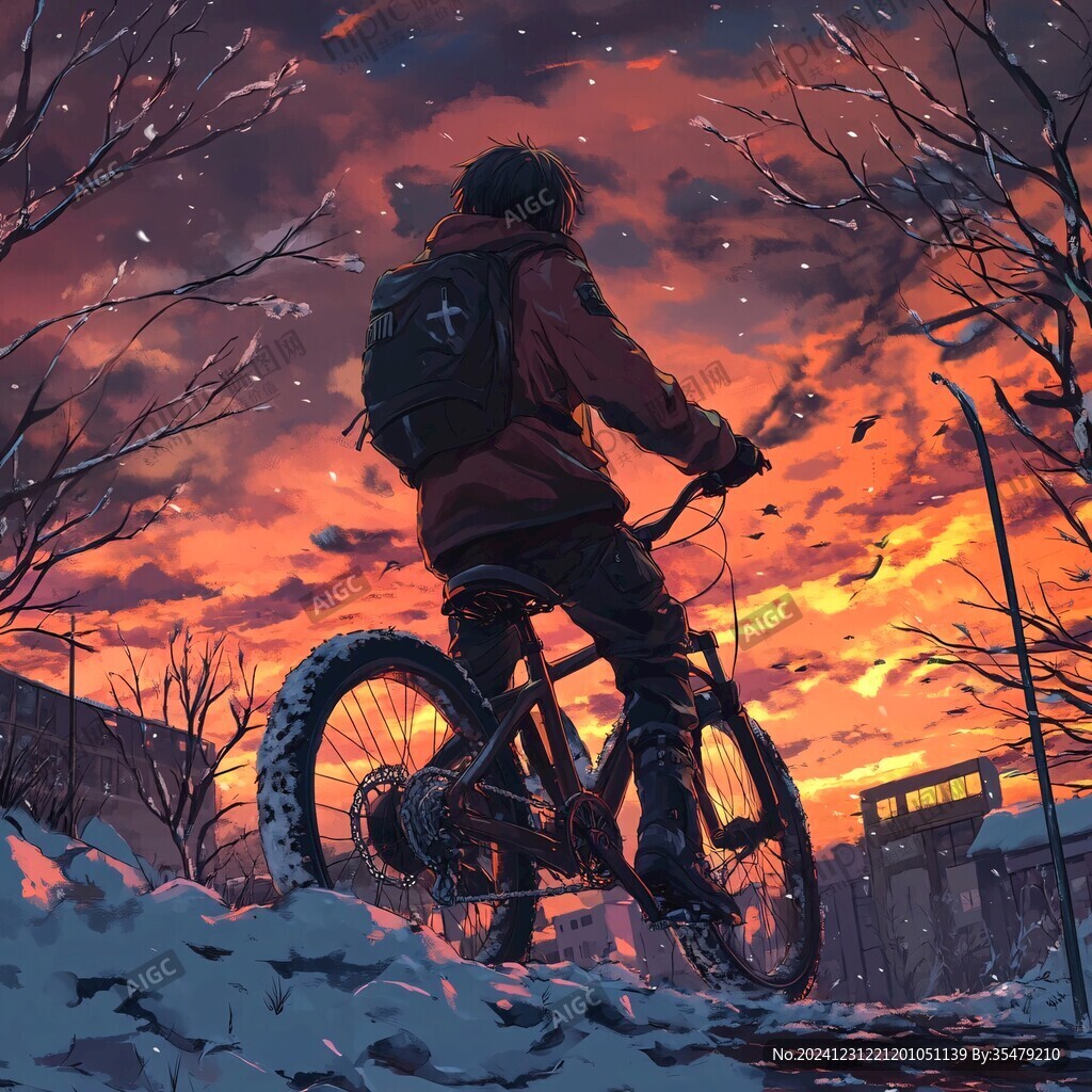 雪地里骑单车