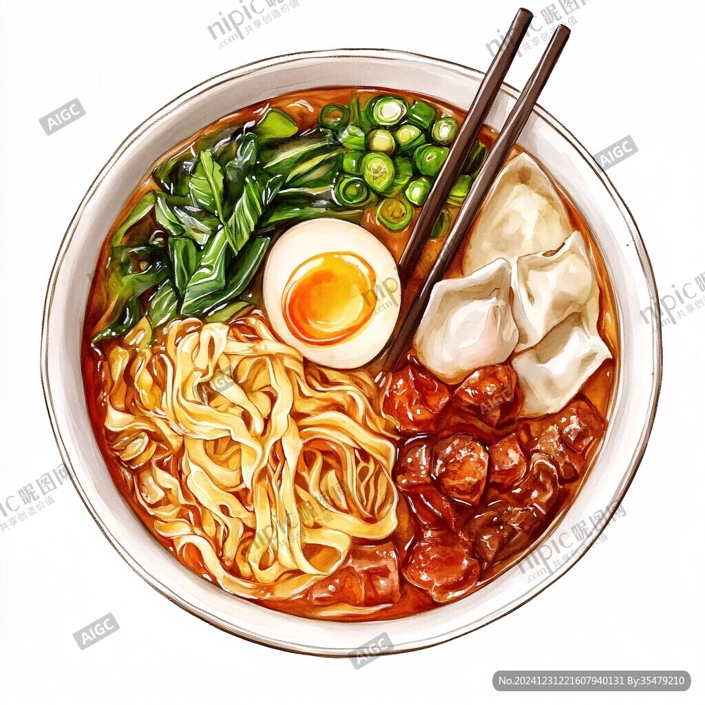 一碗面插画