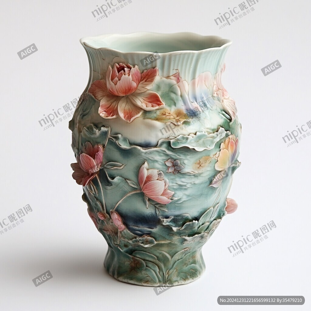珐琅彩荷花花瓶