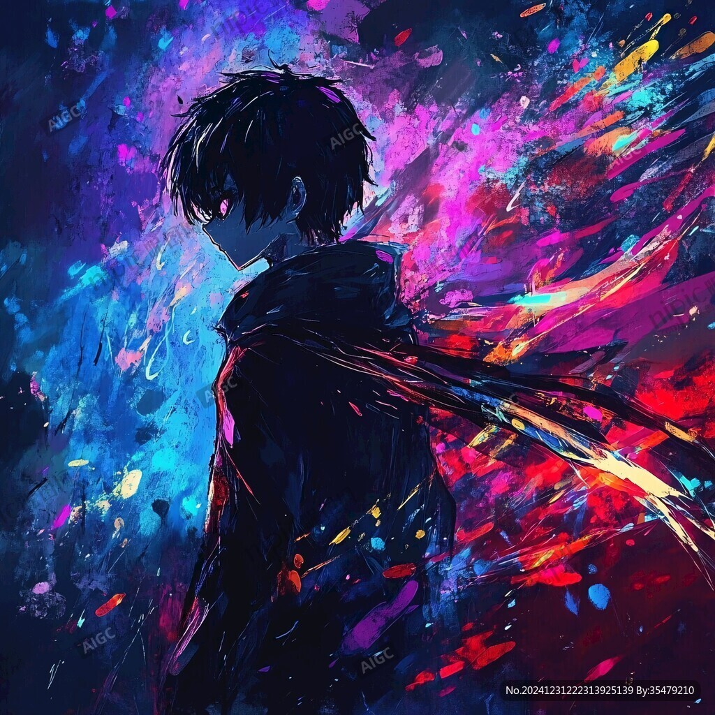 唯美男生插画