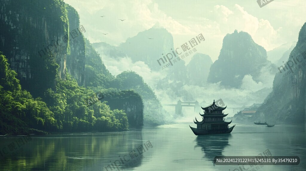 古风山水场景