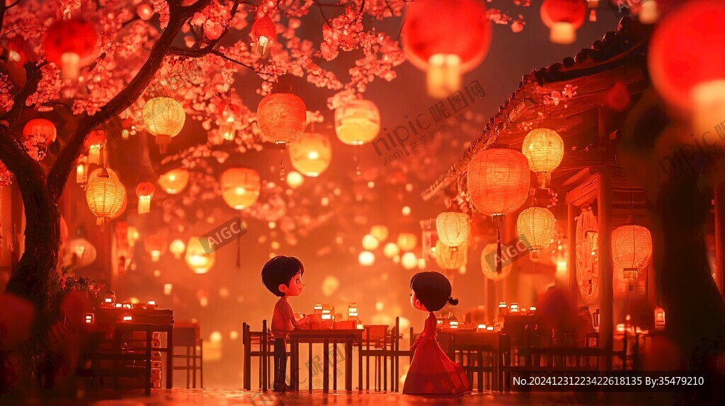 元宵赏灯场景
