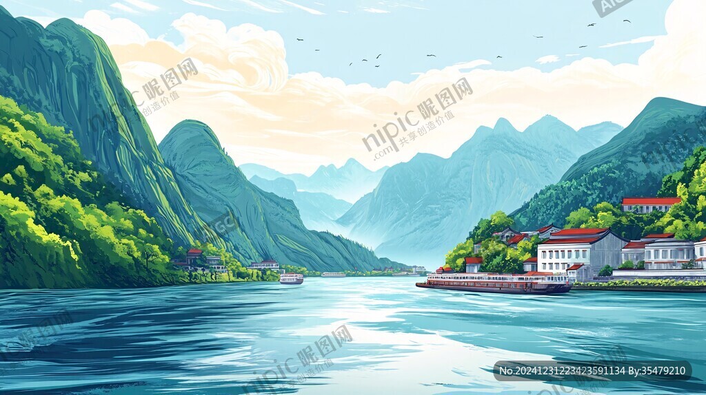 溪洛渡电站插画