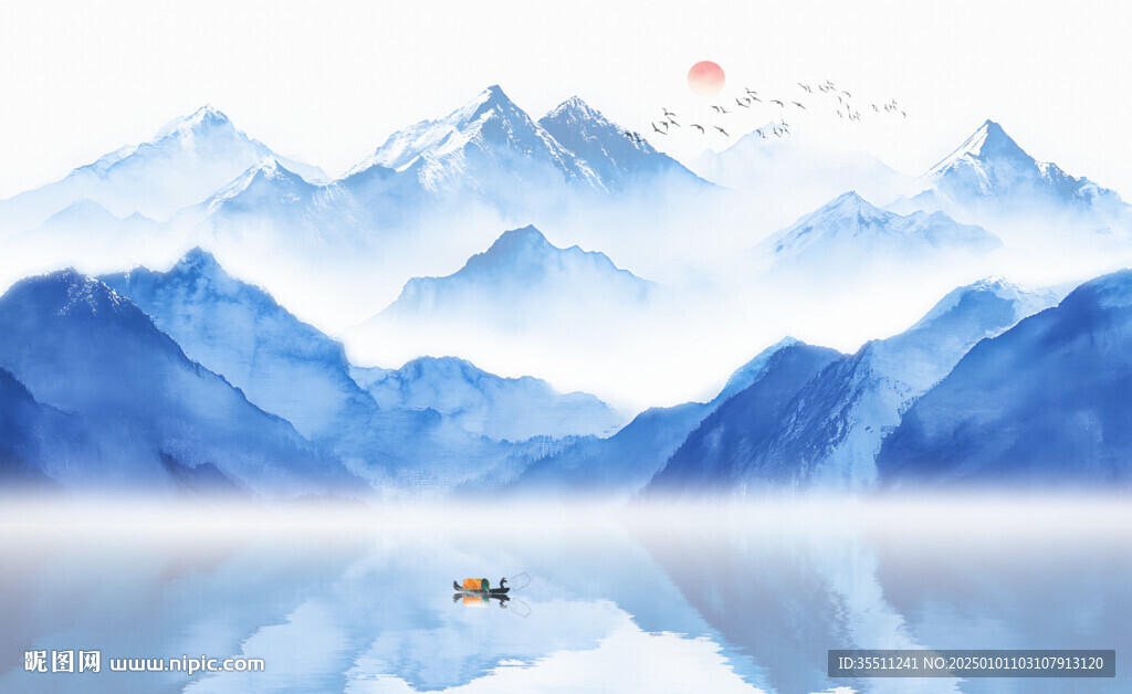 水墨意境山水画