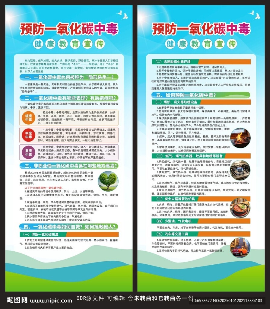 预防一氧化碳中毒展架