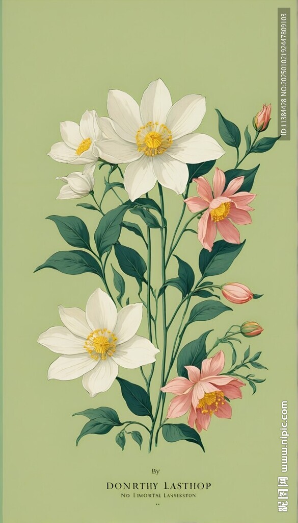 花卉植物插画背景