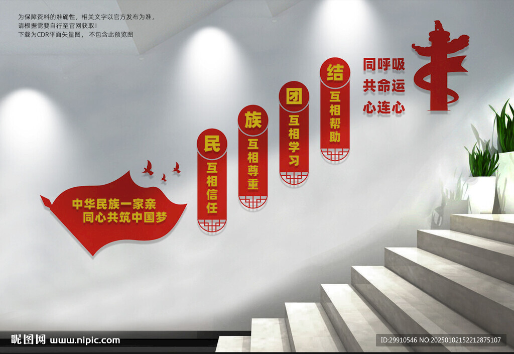 民族团结楼梯文化墙