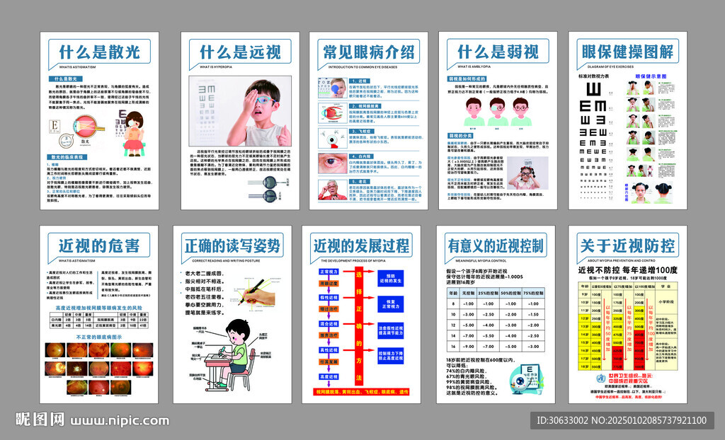 眼科眼镜眼睛挂画展板海报