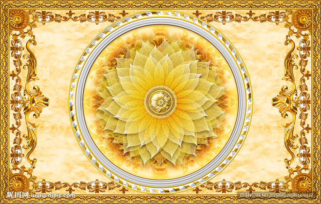 欧式金色花纹