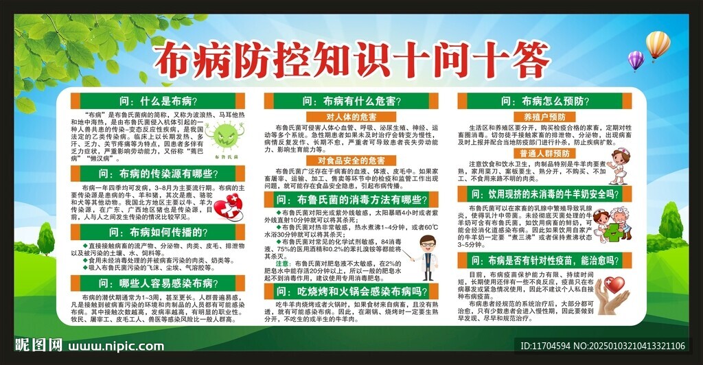 布鲁氏菌病知识宣传栏