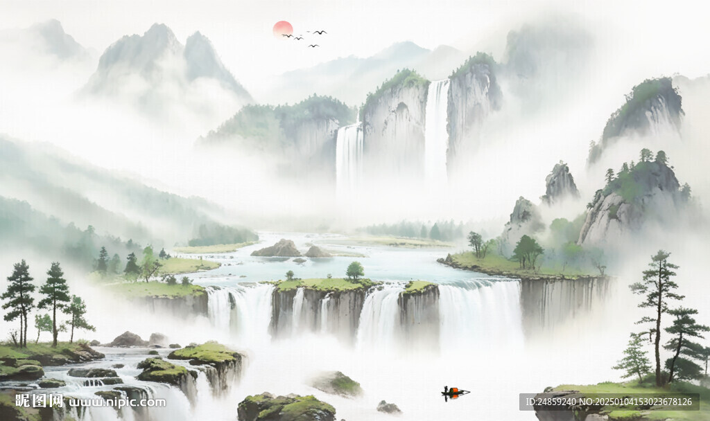 水墨新中式山水画