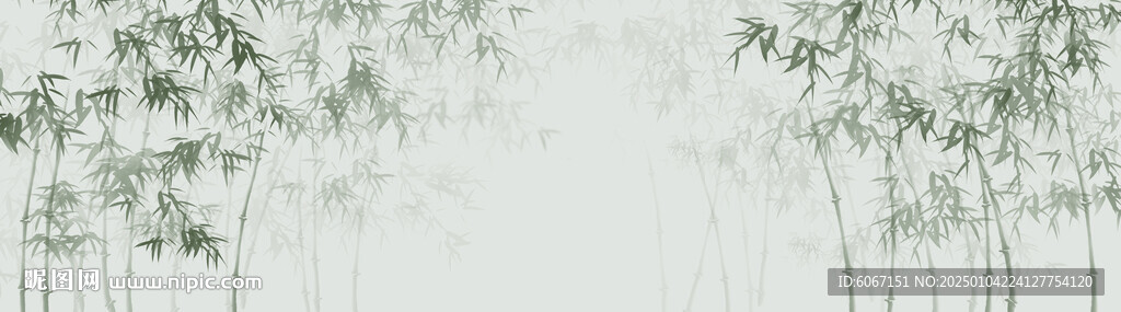 新中式水墨竹林背景墙