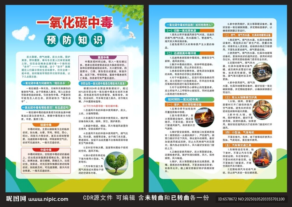 预防一氧化碳中毒宣传单