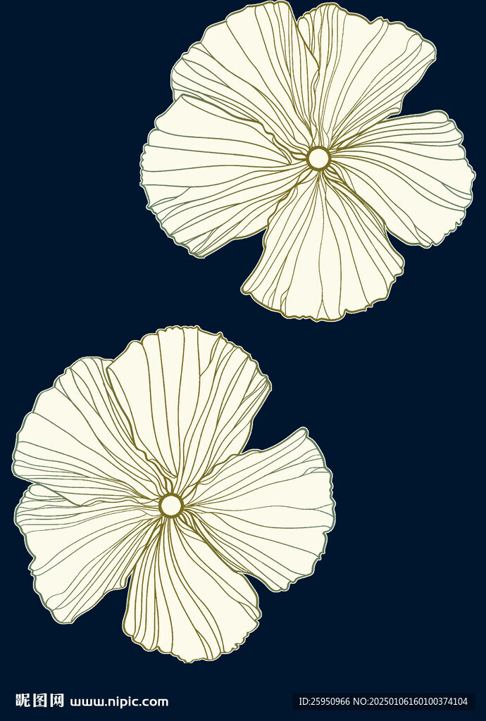 线条花