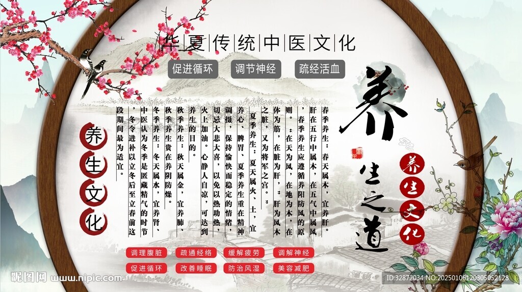 养生之道背景墙