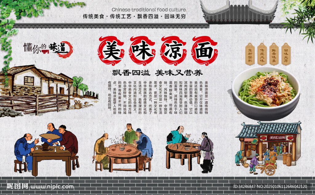 凉面背景墙