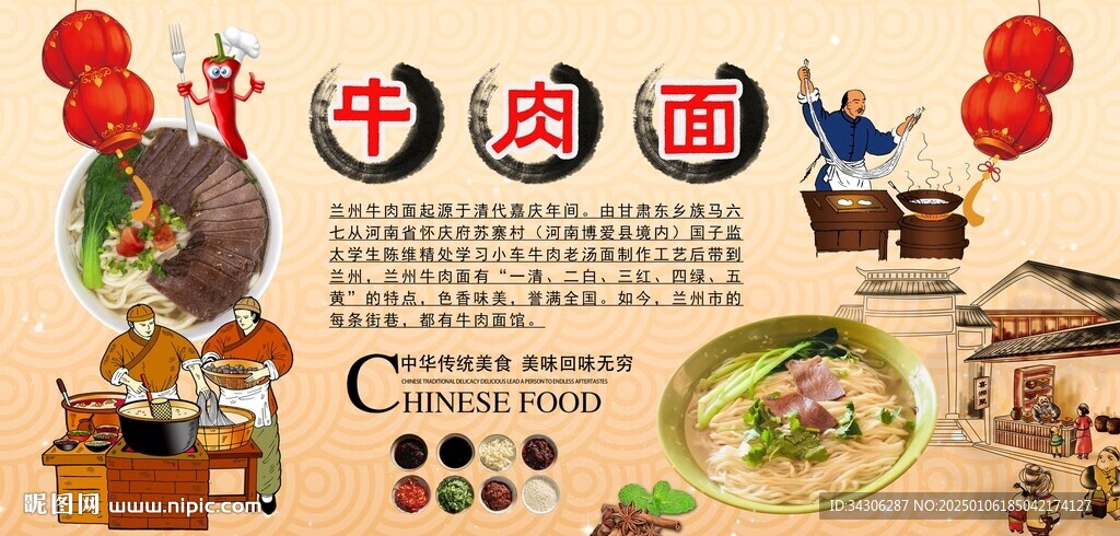 牛肉面背景墙