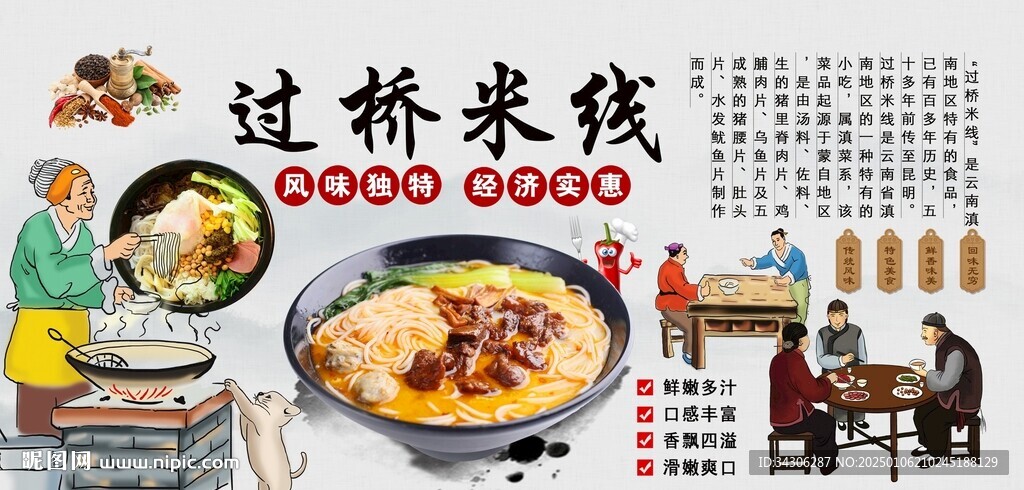 过桥米线背景墙