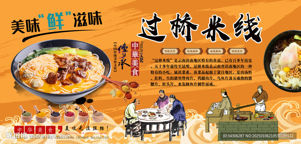 过桥米线背景墙