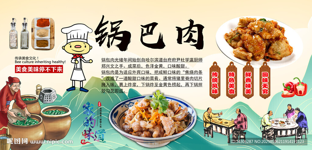 锅包肉背景墙