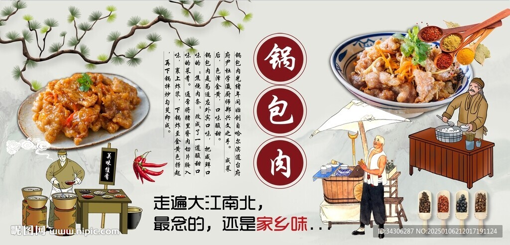 锅包肉背景墙