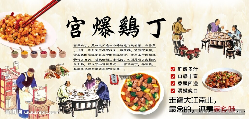 宫爆鸡丁背景墙