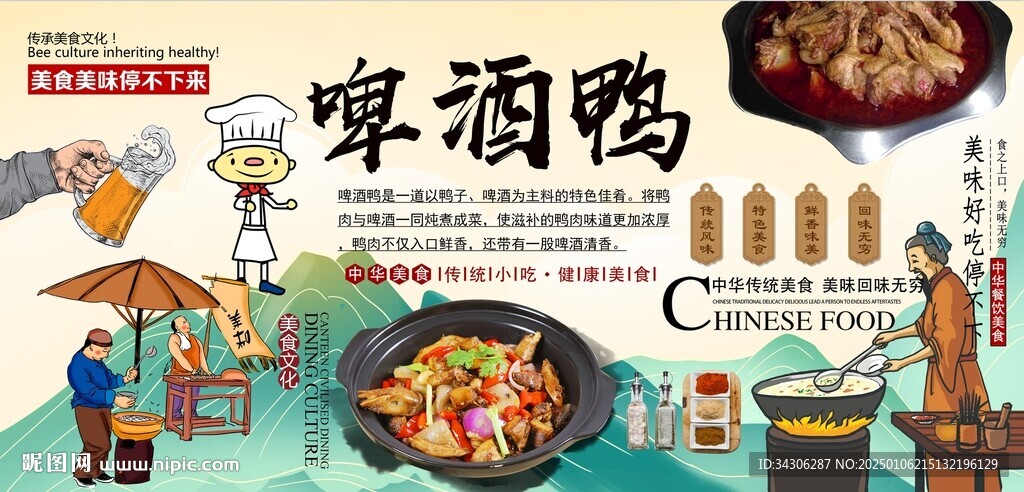啤酒鸭背景墙