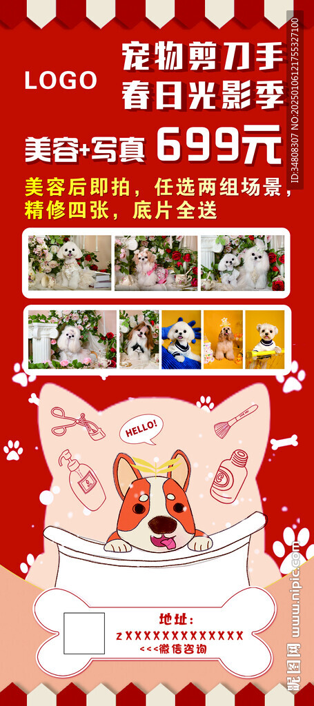 宠物美容展架猫狗图片