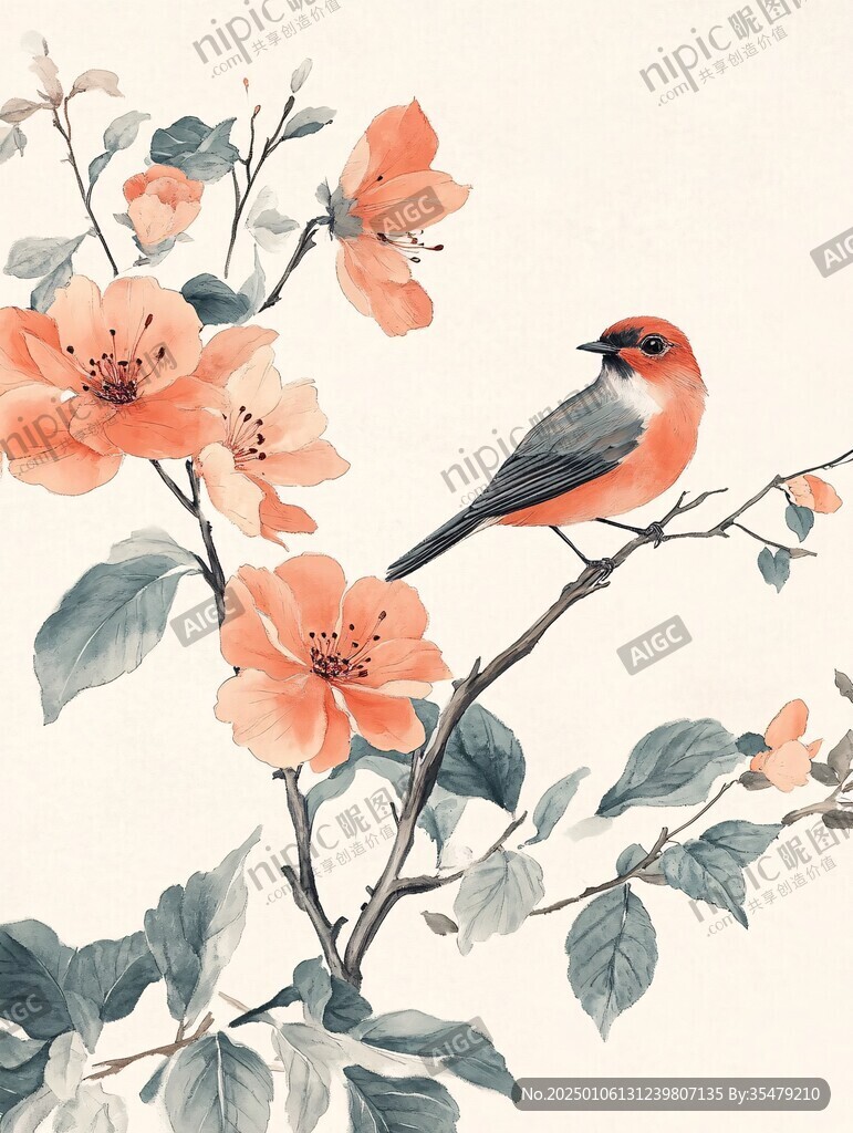 喜上眉梢插画