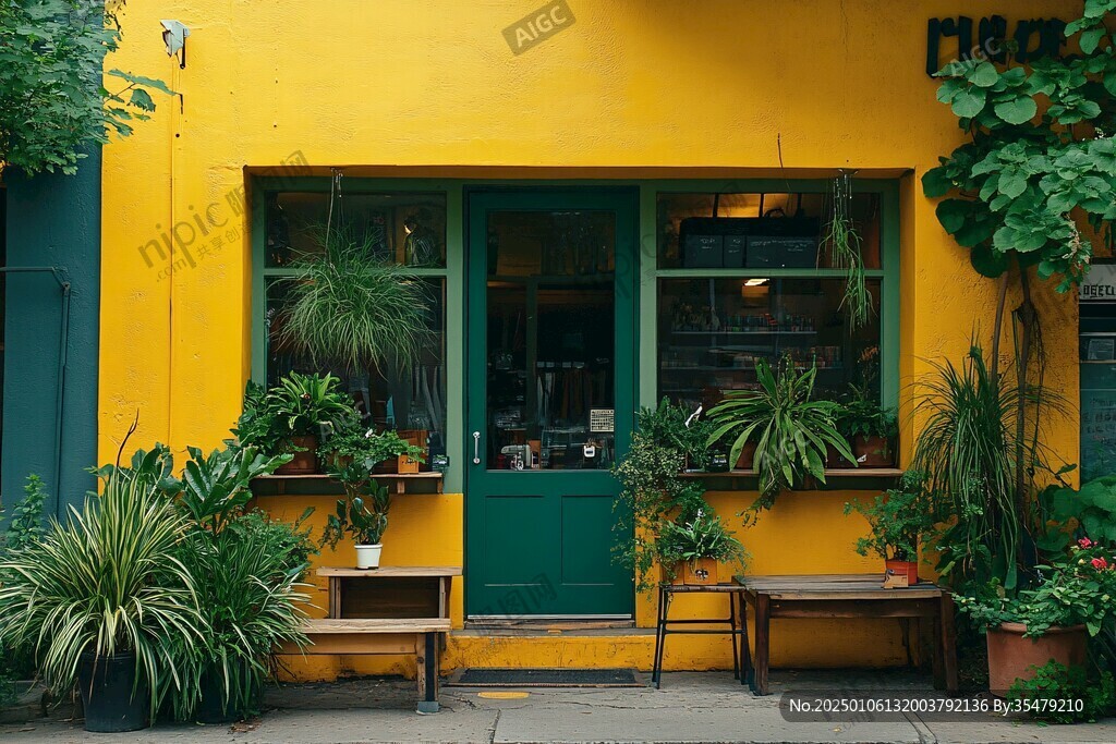 小店门口绿植