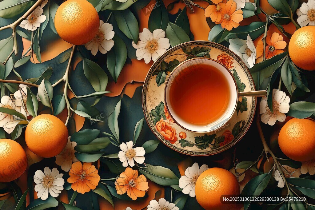 花茶插画设计