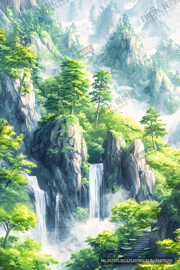 3d渲染山水画