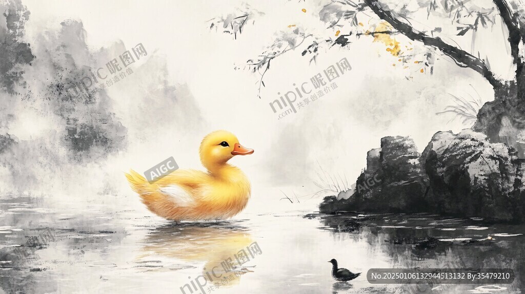 插画小鸭