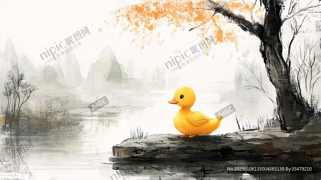 小黄鸭插画
