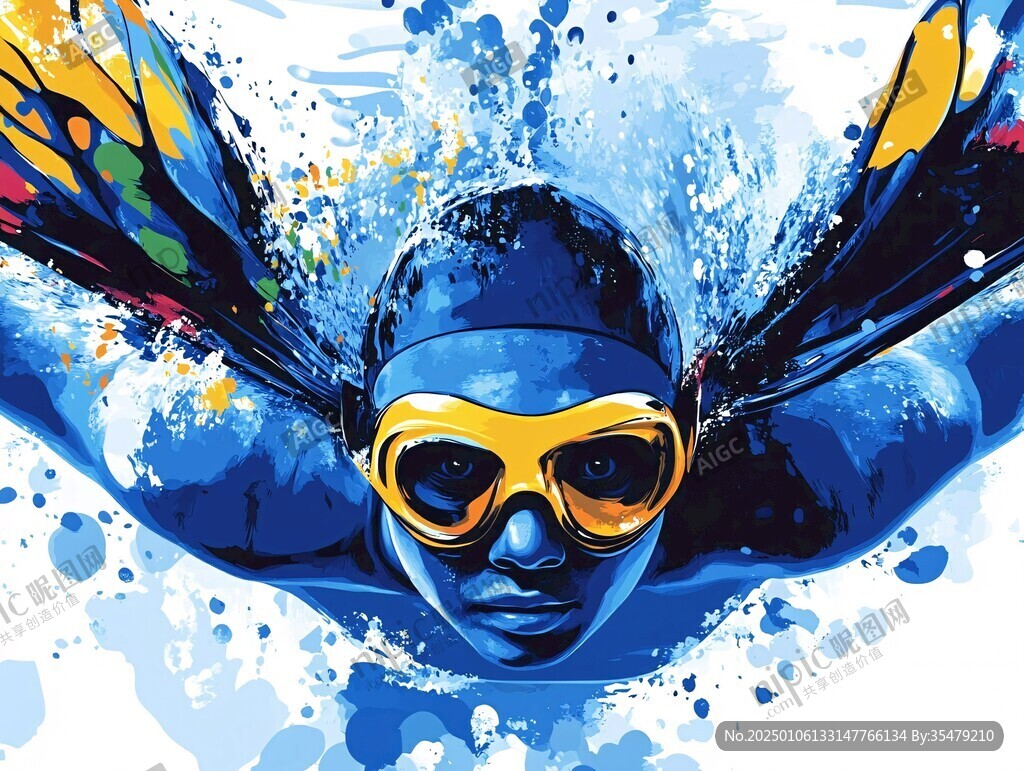 潜水员插画