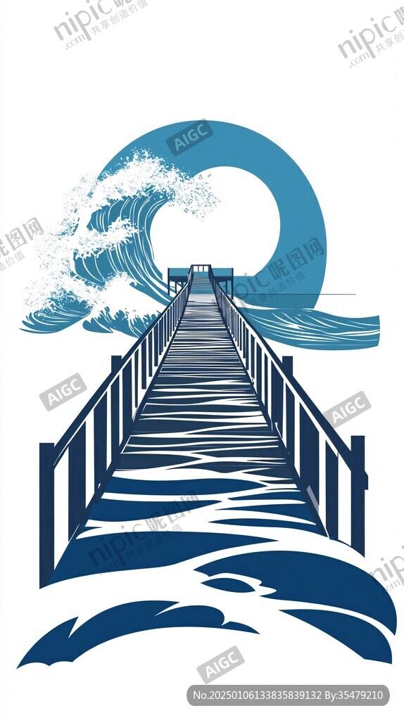 栈桥插画