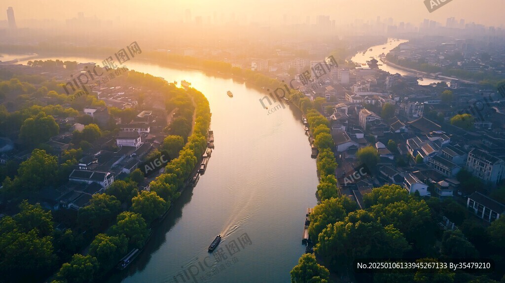 航拍京杭大运河