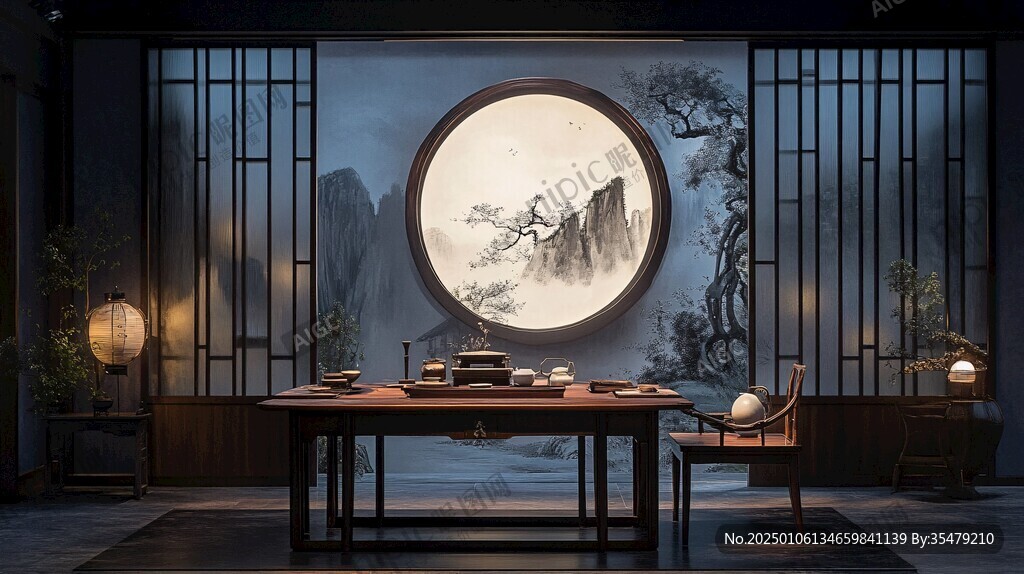 新中式直播间场景