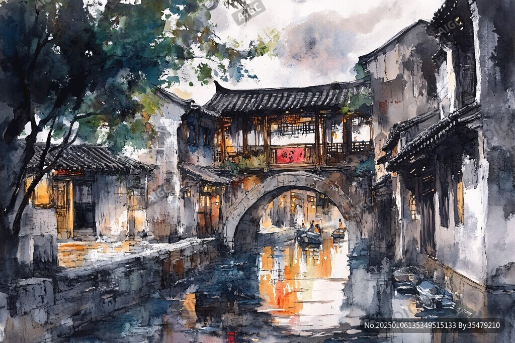 乌镇水彩