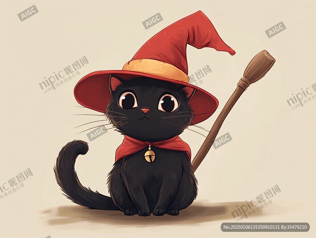 猫女巫插画