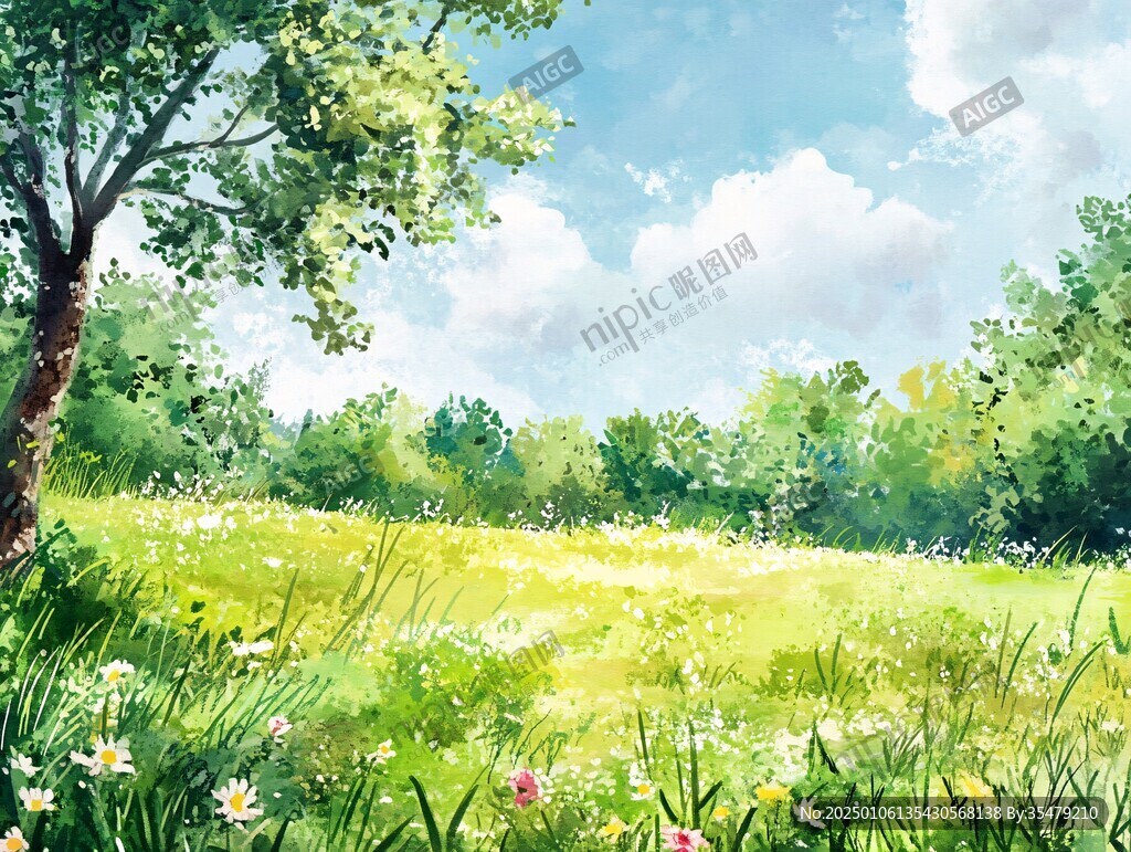 唯美景色手绘
