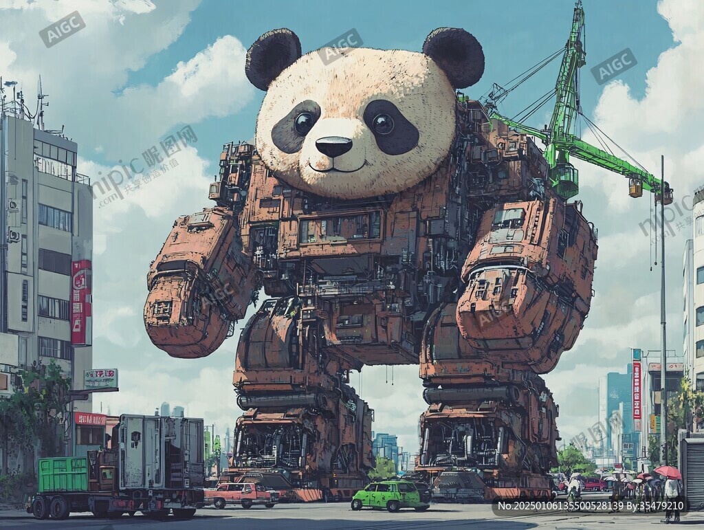 科技熊猫雕塑