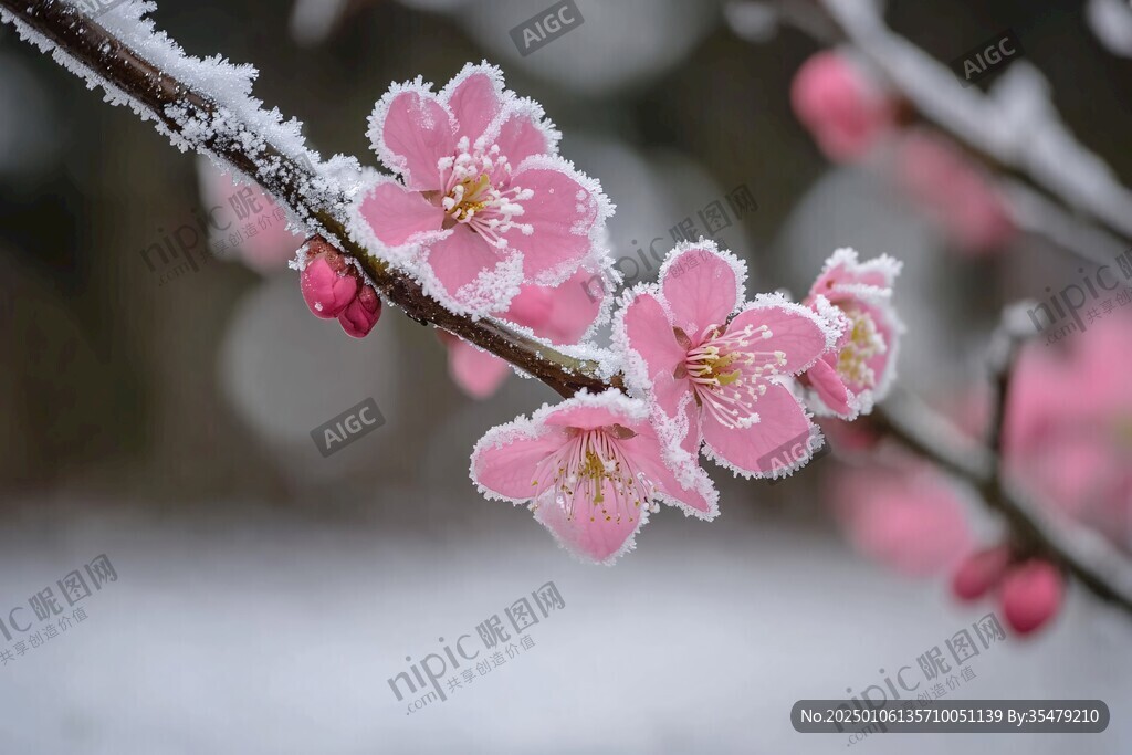雪顶红梅