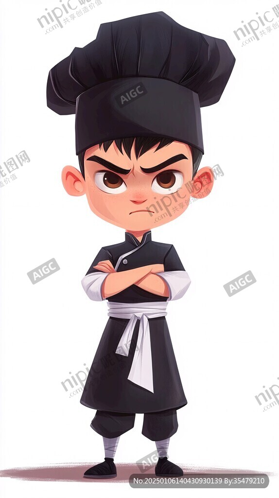 卡通中式男厨师形象