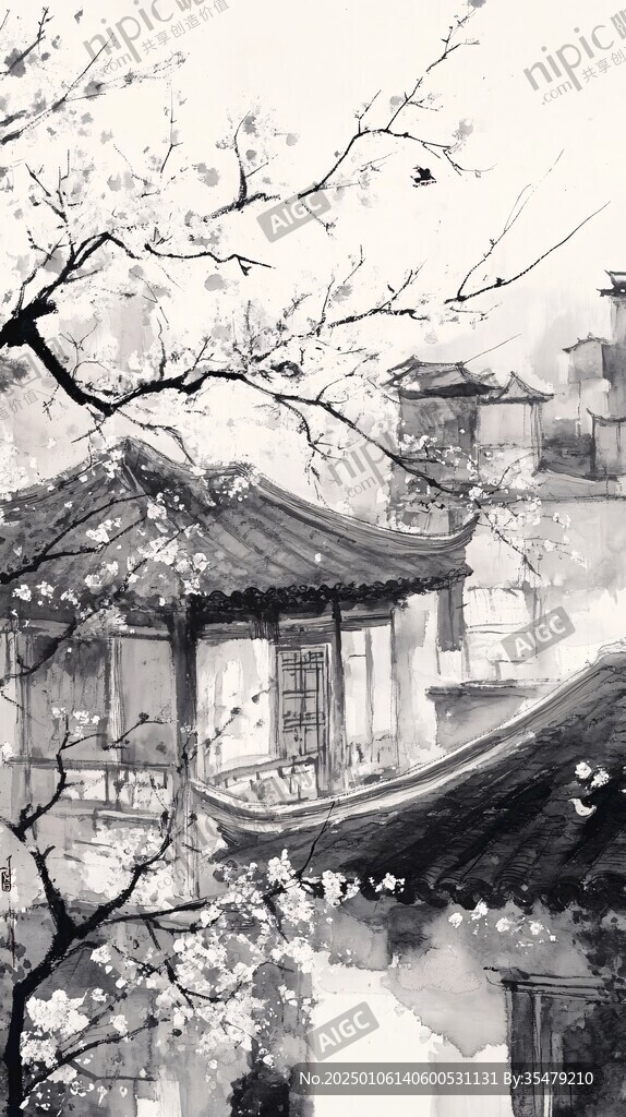 烟雨楼插画