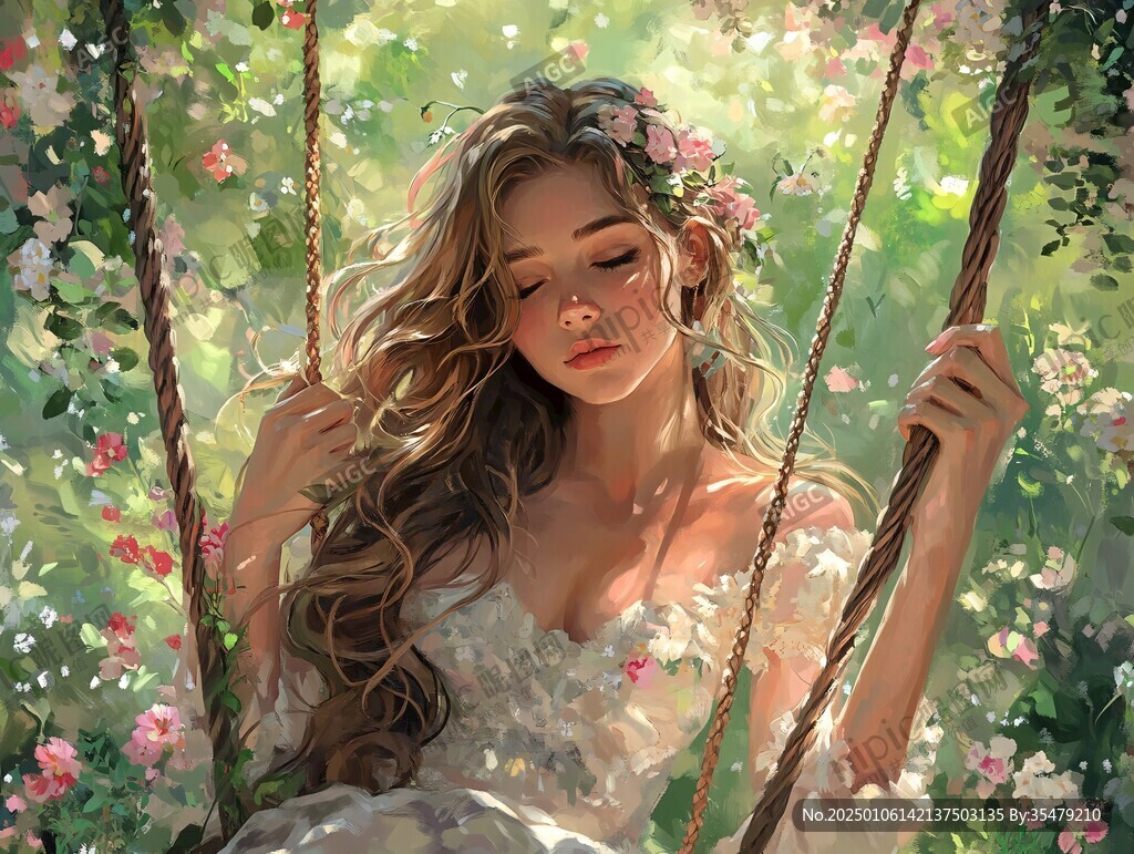 数字美女插画