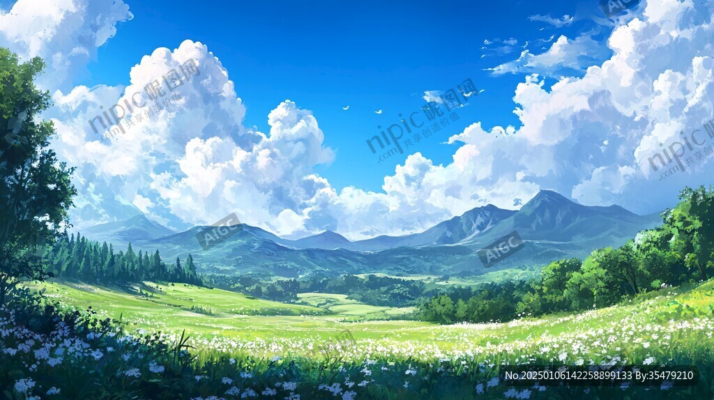 宽屏风景画