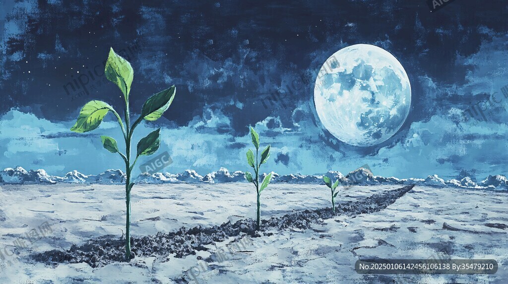 月夜油画
