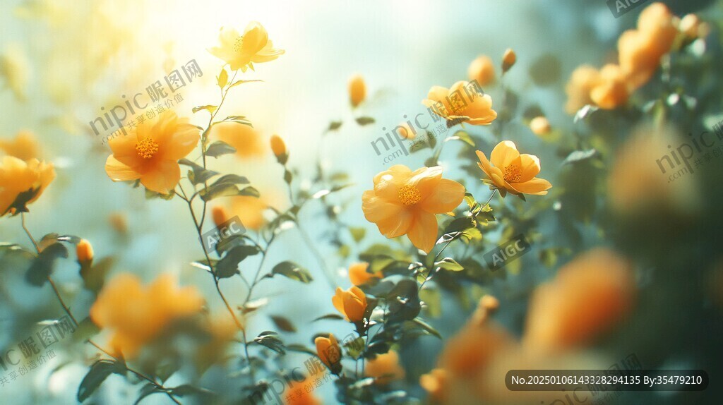 凌霄花虚化背景
