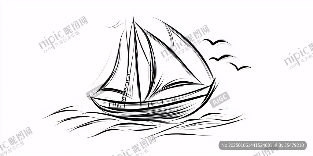 扬帆远航线稿